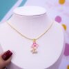 20020 - Collar armado flor rosado
