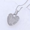 21002-1 Collar armado corazon plateado