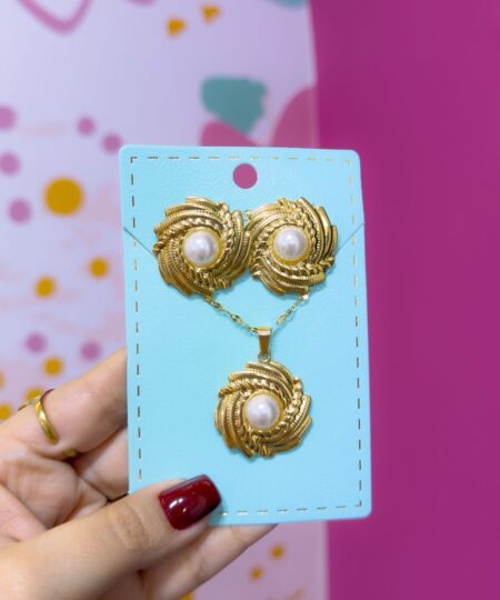 21046-8 Set Collar y zarcillos acero