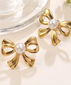 80129 - Zarcillos acero dorado