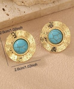 80056 - Zarcillos acero dorado