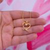 20341 - Collar armado corazon con cristales