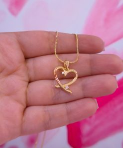 20341 - Collar armado corazon con cristales