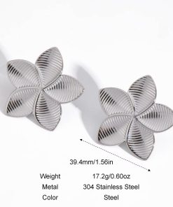 80054 - Zarcillos acero flor