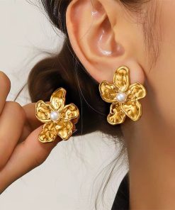 80142 - Zarcillos acero dorado