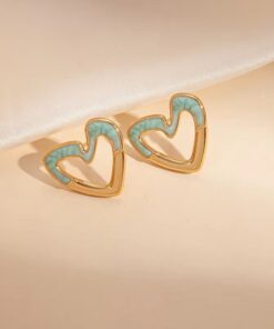 80239-1 Zarcillos acero esmaltado corazón