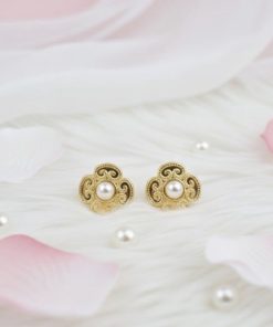 80134 - Zarcillos acero dorado