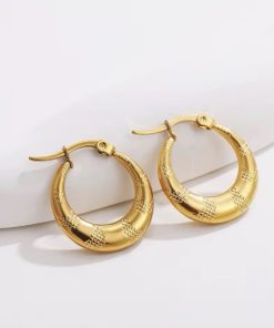 80151 - Zarcillos acero dorado