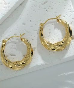 80154 - Zarcillos acero dorado