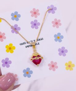 20145 - Collar armado corazon rojo