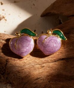 80136-3 Zarcillos acero manzana morado