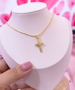 20185 - Collar armado cruz multi cristal