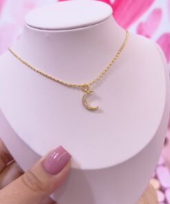 20130 - Collar armado luna con cristales