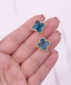 20204 - Dije Trebol conector azul claro