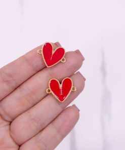 20149 - Dije corazon conector rojo