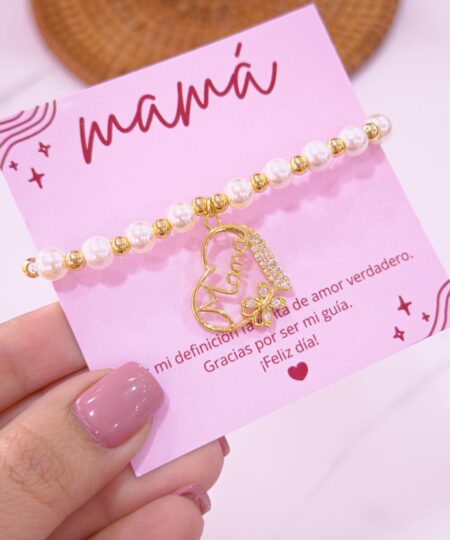41006-5 Pulsera balines MAMA mariposa