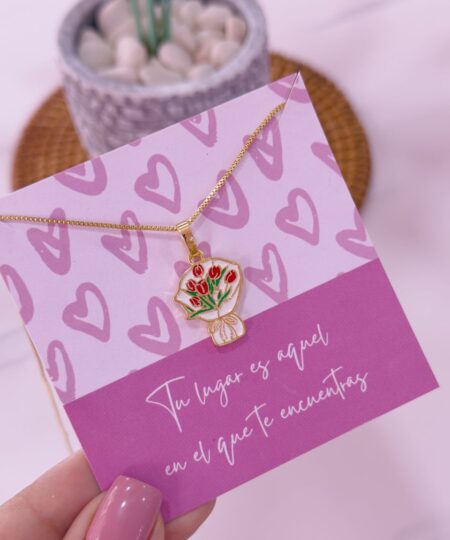 20210 - Collar armado ramo flores