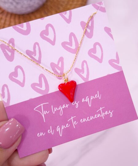 20215 - Collar armado corazon rojo