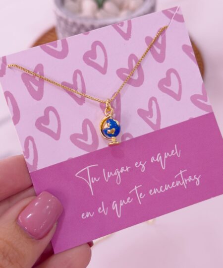 20222 - Collar armado mapa mundi