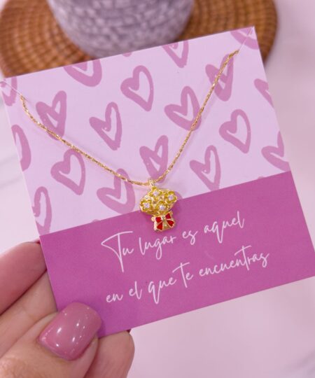 20228 - Collar armado campana con lazo rojo