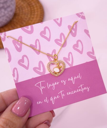 20110 - Collar armado corazon conejo