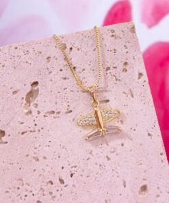 20025 - Collar armado avion con cristales