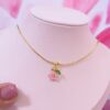 20135 - Collar armado flor 5 petalos rosado