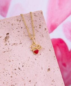 20104 - Collar armado fe corazon esmaltado rojo