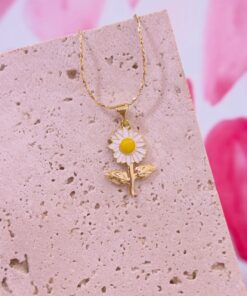 20143 - Collar armado girasol blanco