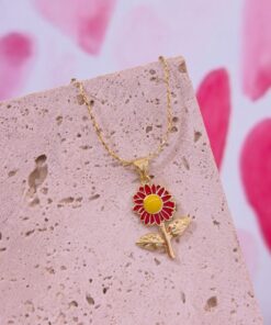 20139 - Collar armado girasol rojo