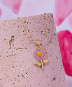 20137 - Collar armado girasol rosado