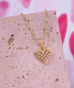 20007 - Collar armado corazon con cristales