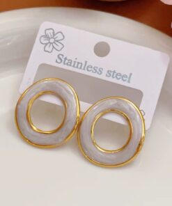 80148-1 Zarcillos acero circular negro