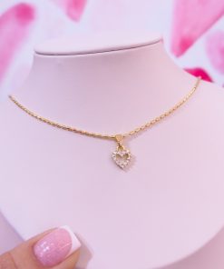 20124 - Collar armado corazon con cristal