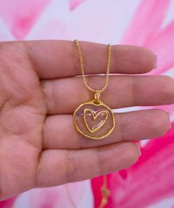 20101 - Collar armado corazon esmaltado