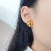 80193 - Zarcillos acero dorado