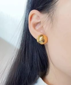 80193 - Zarcillos acero dorado