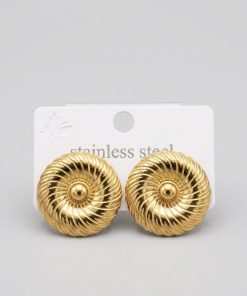 80194 - Zarcillos acero dorado