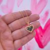 20157 - Collar armado corazon triple cuadrado