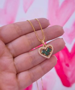 20157 - Collar armado corazon triple cuadrado