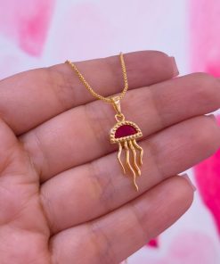 20182 - Collar armado medusa rojo