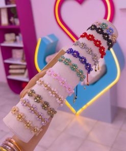 Alternative view of 41048 - Pulsera flor cristales