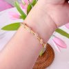 41046 - Pulsera acero dorada con cristales entorchada