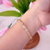 41045 - Pulsera acero dorada con cristales
