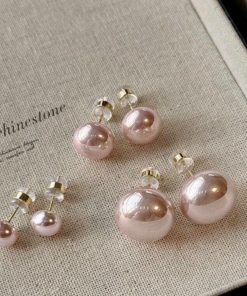 80467 - Set 3 par perlas multi tamaño rosado