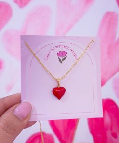 20128 - Collar armado corazon rojo