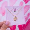 20184 - Collar armado corazon con cristal rojo
