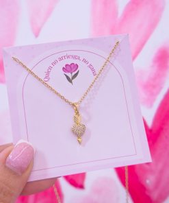 20217 - Collar armado corazon flechado con cristales