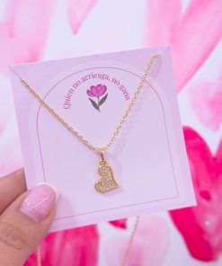 20218 - Collar armado corazon con cristales