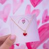 20220 - Collar armado corazon rojo brillante curvo